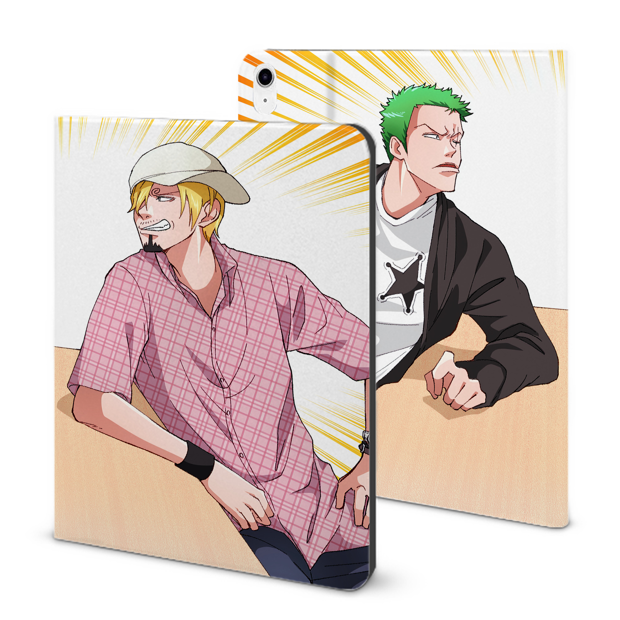 （画像用） ワンピース ONE PIECE IPad ケース ブック型 PUレザー TPU 耐衝撃 軽量 薄型 ペン収納なし 全面保護 IPad 各モデル対応